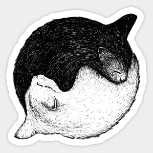 Yin Yang Cats Sticker